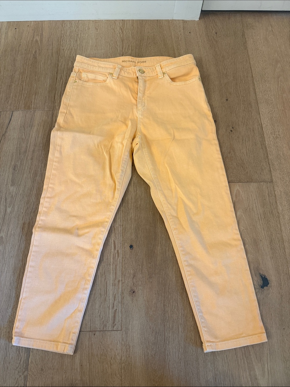 Michael Kors Women's Pale Orange Izzy cropped Skinny Jeans